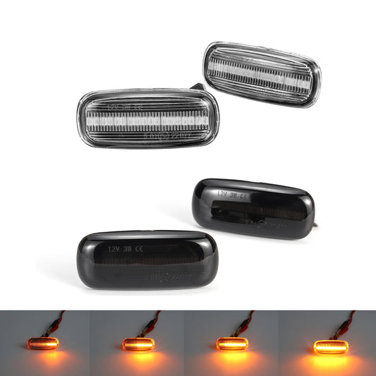 Black Dynamic Flowing LED Side Marker Signal Lights Lamp Pair For Audi A3 A4 S4 B6 B7 A6 C5 TT A8