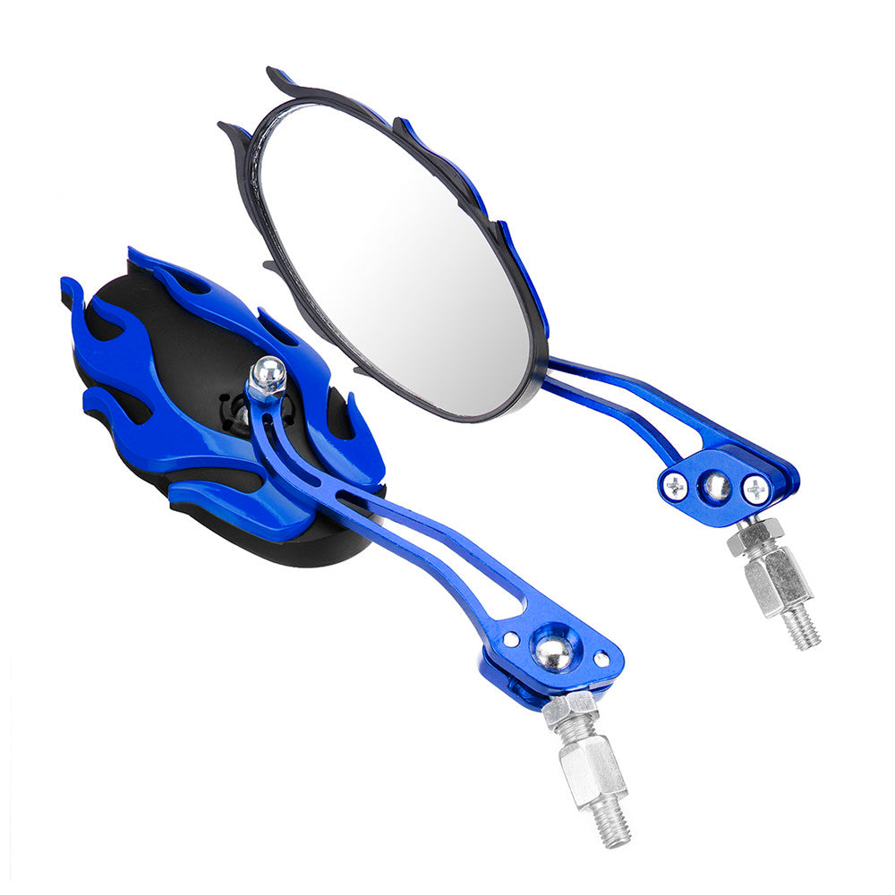 Royal Blue Pair 8/10mm Universal Motorcycle Motorbike Scooter Rear View Side Back Mirrors