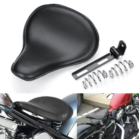 Dim Gray Black Motorcycle Solo Seat W/ Bracket Spring For Harley Bobber Yamaha V Star 1300 1100 950