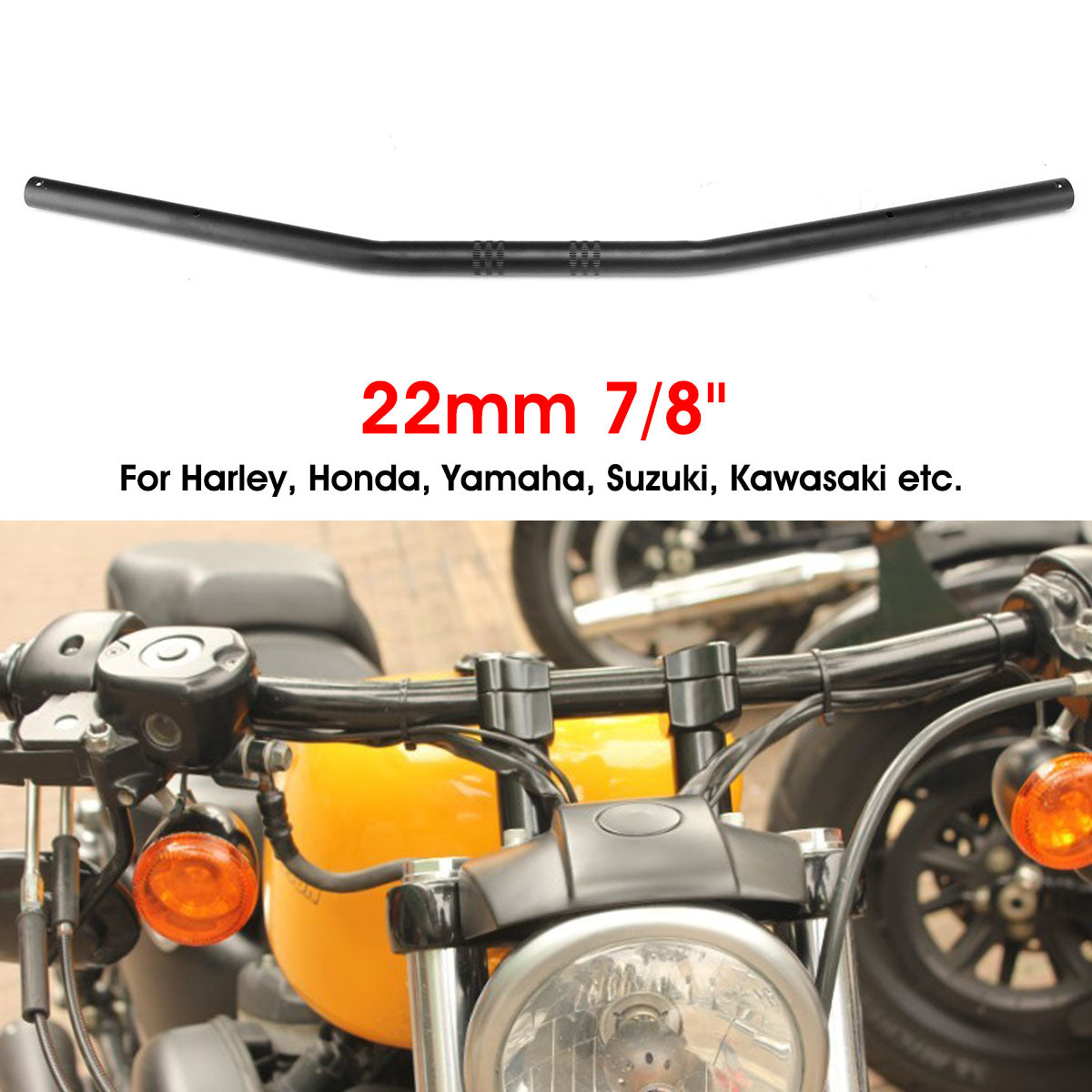 Orange 7/8inch 22mm Motorcycle Drag Straight Handlebar For Suzuki Honda CG125 GN125 JH70