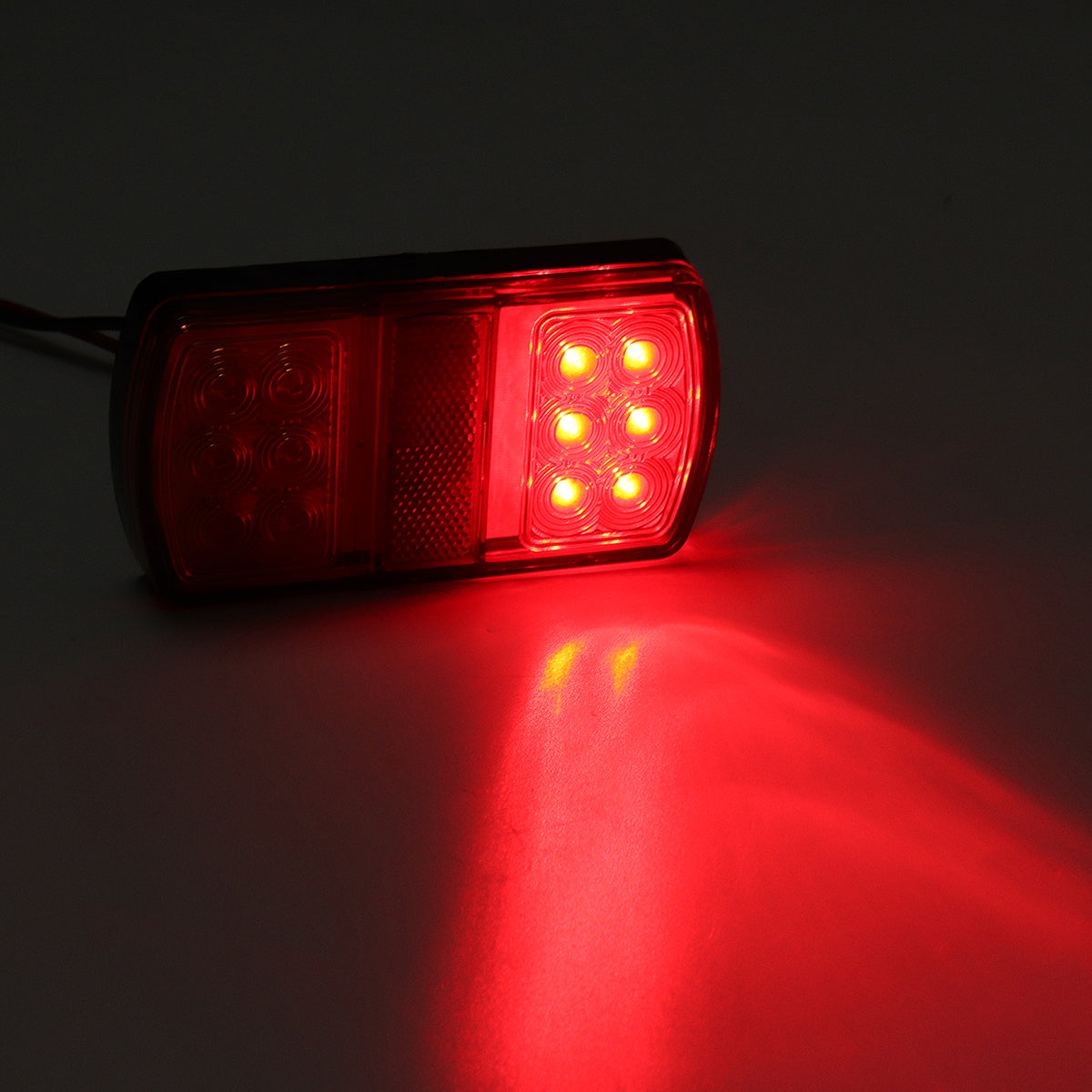 Orange Red 3PCS 6000K LED Car Tail Light Number Plate Light Waterproof Lamp for Truck Trailer Boat
