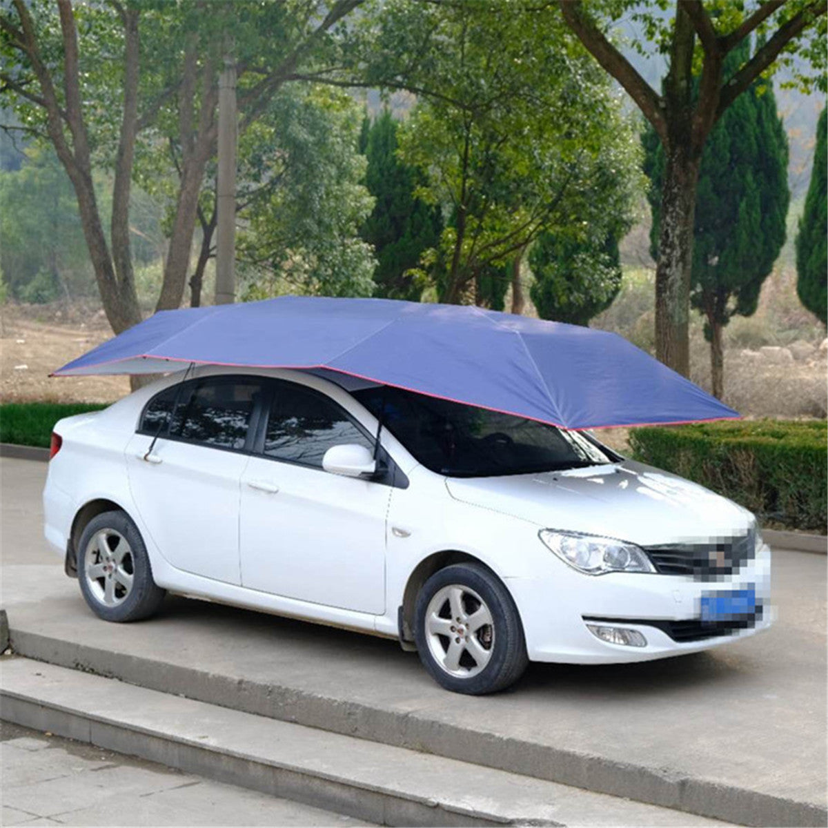 Medium Purple Portable Automatic Car Umbrella Tent Remote Control Operated Waterproof Anti UV