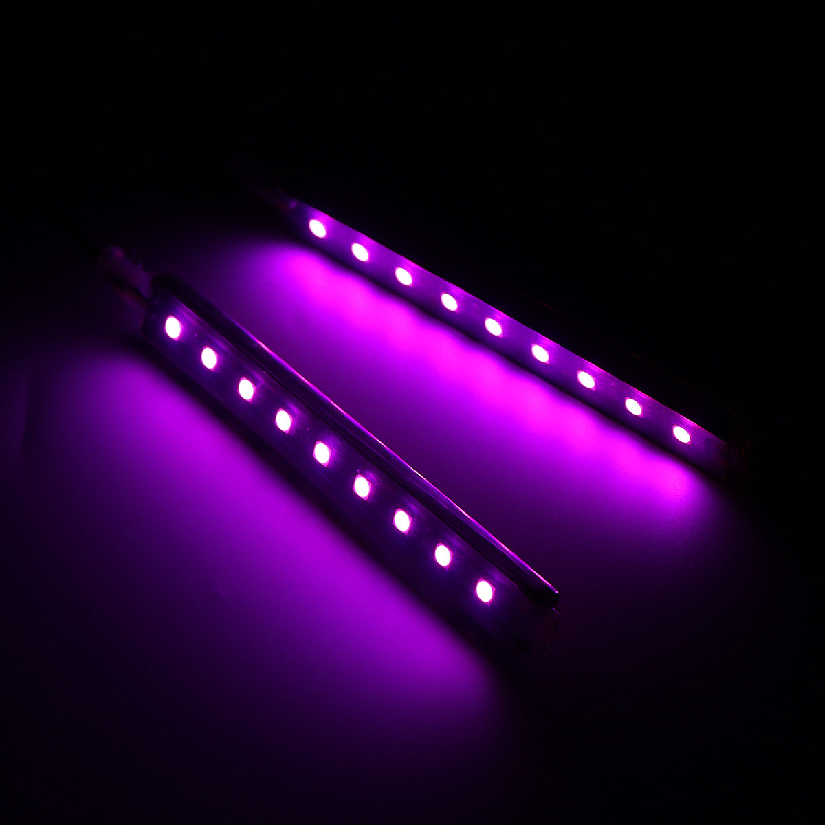 Purple Car Interior 5050SMD 9LED Decorative Light Atmosphere Lamp Bar One For Two 180 Degrees Wide-angle Lighting DC 12V