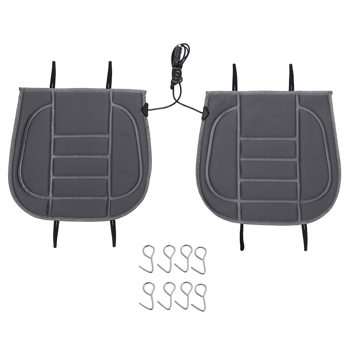 12V Double Car Front Seat Heated Cushion Seat Warmer Winter Household Cover Electric Mat - Auto GoShop