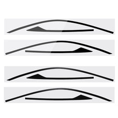 White Smoke 2Pcs Window Frame Sticker Decals Trim For Honda Civic Coupe 2 Door