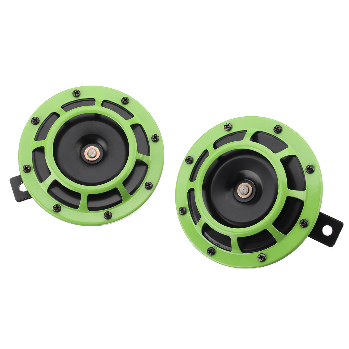 Dark Sea Green 12V 139-170dB Colorful/Green Horn Compact Super Tone Loud Blast Stainless Steel