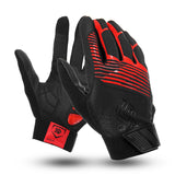 Orange Red Winter Warm Full Finger Gloves Motorcycle Touch Screen Waterproof Gel Pad PU Leather