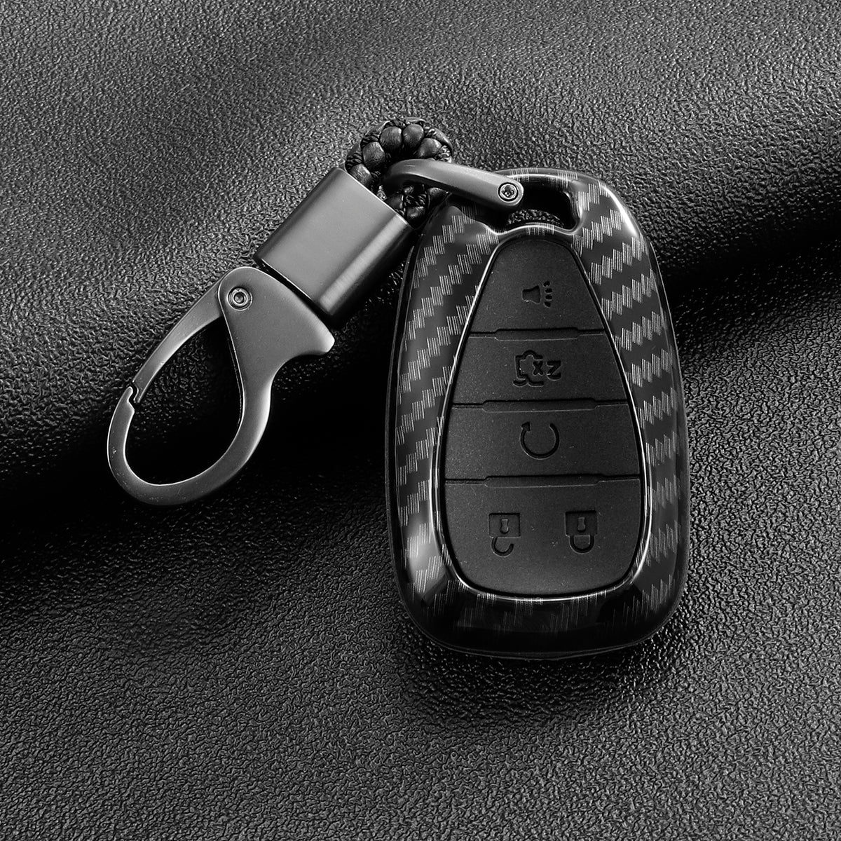 5 Button Carbon Fiber Key Fob Remote Cover For Chevrolet Malibus Camaro Cruze - Auto GoShop