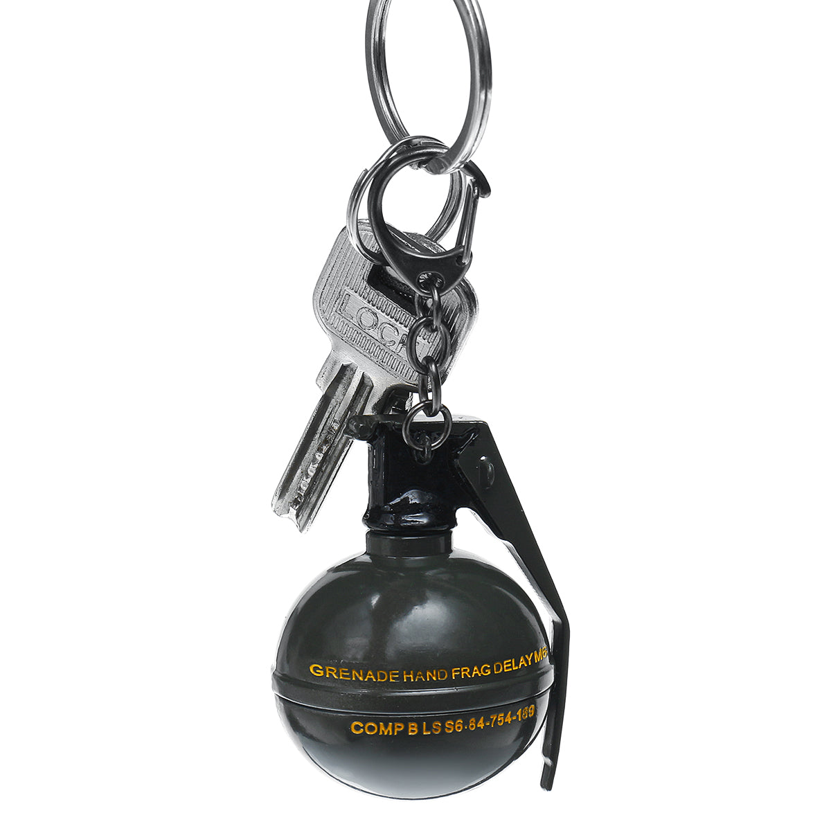 Dark Slate Gray Zinc Alloy Fuel Grenade Weapons Decorative Hanging Key Chains Keychain