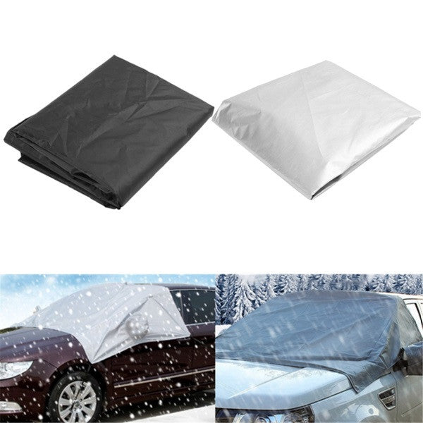 Ghost White 170cmx110cm Car Wind Shield Snow Cover Sunshade Waterproof Protector with Hook