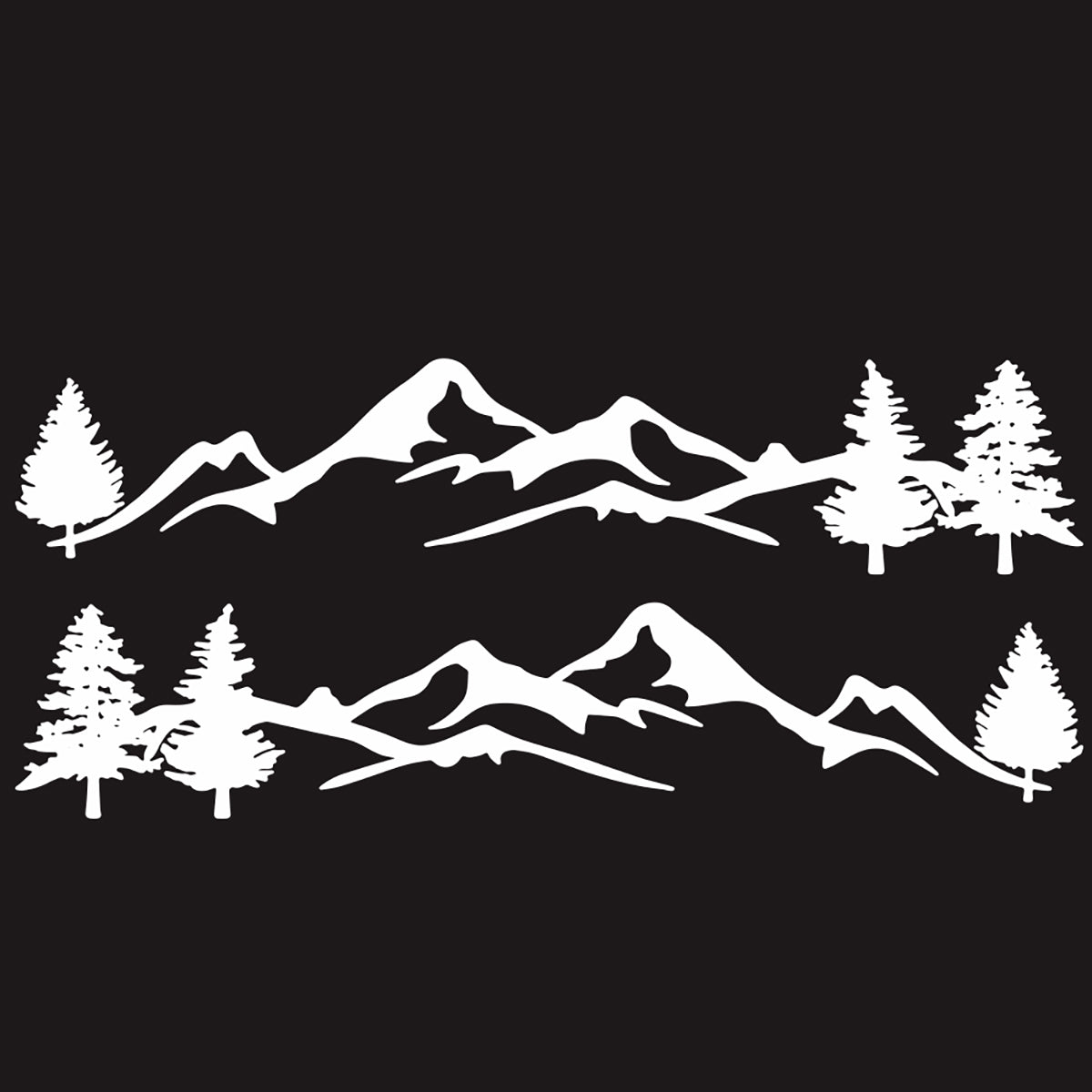 Snow 2pcs Side Body Stickers Decal Mountain & Tree For Camper Van Motorhome Car Caravan Boat