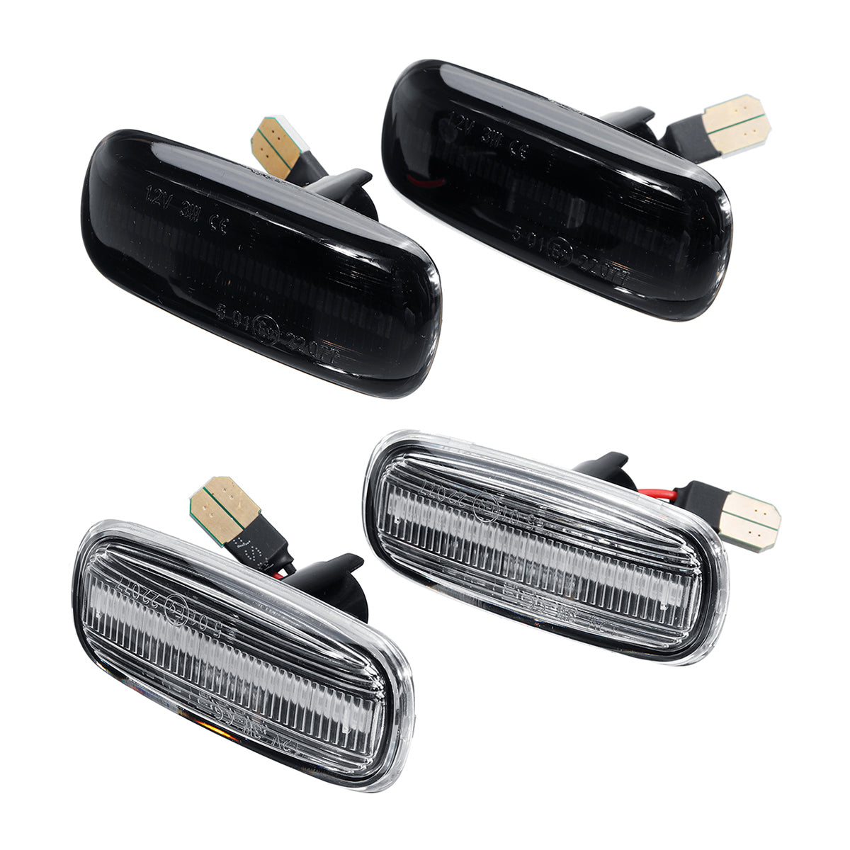 Black Pair LED Side Marker Turn Signal Lights Lamp Yellow For Audi A3 S3 8L A8 D2 TT 8N