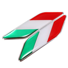 Light Sea Green 2pcs 3D Itllian Italy Flag Sticker Badge Emblems Decal Decor For Car Truck Laptop