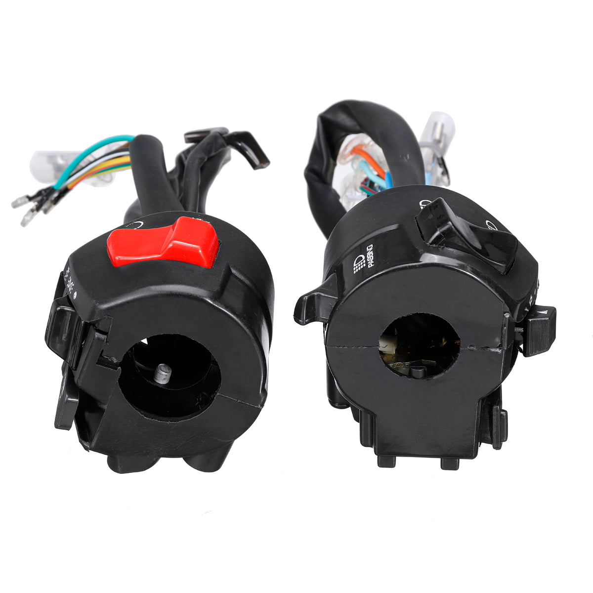 Dark Slate Gray 12V Motorcycle 7/8" Handlebar Horn Turn Signal Headlight Electrical Start Switch Double Throttle