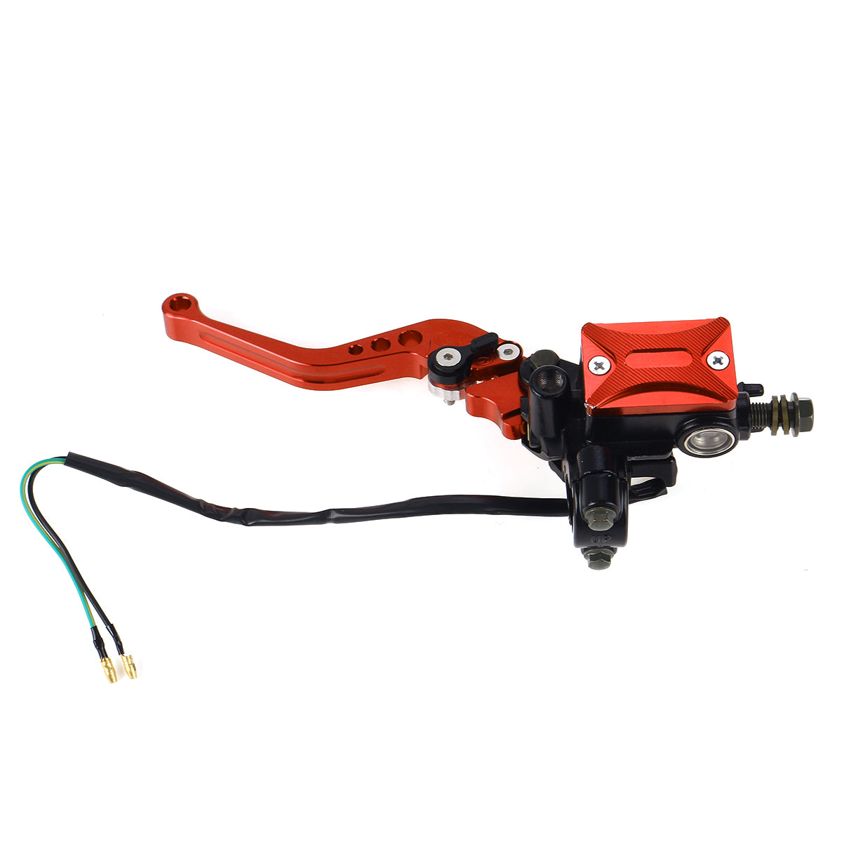 Brown 7/8 Inch 22mm Motorcycle Hydraulic Brake Clutch Master Cylinder Reservoir Lever With Cable Aluminum Universal