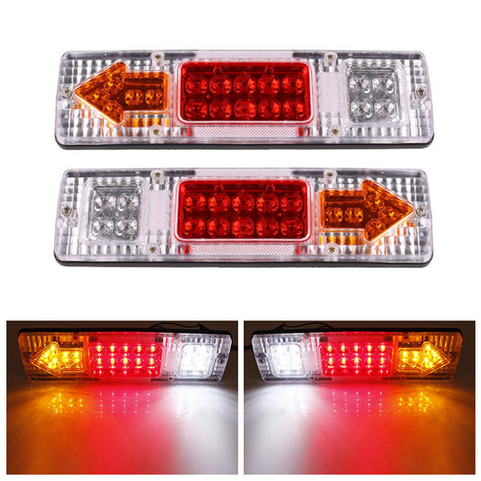 Dark Red 2Pcs 12V 19 LED Tear Tail Stop Light Turn Indicator Lamp For Car Truck Trailer