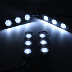 Dark Slate Gray 8PCS 24 LED Light Pod Kit Strip IP68 Waterproof White for 12V Car Garden Cabinet Lighting