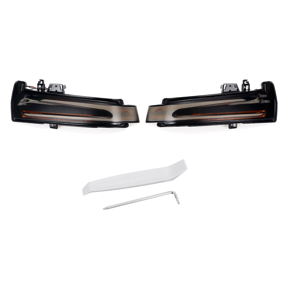 White Smoke LED Side Mirror Sequential Dynamic Turn Signal Lights For Mercedes A B C E S CLS CLA GLA GLK Class (Black)