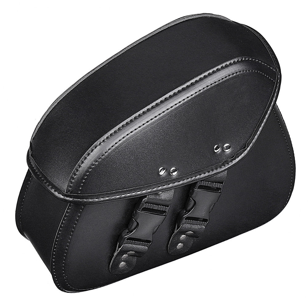 Dark Slate Gray Pair Black PU Leather Motorcycle Universal Saddlebags Rider Motorbike Panniers Luggage