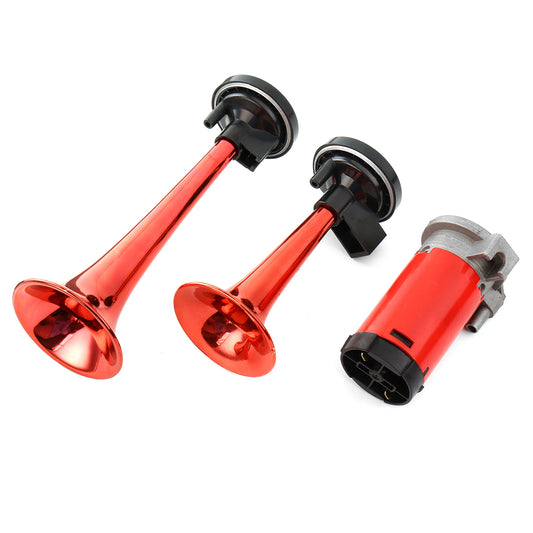 Coral 12V 178DB Air Horn Dual Trumpet Ultra Loud Universal For Train Trailer Truck Motorcycle