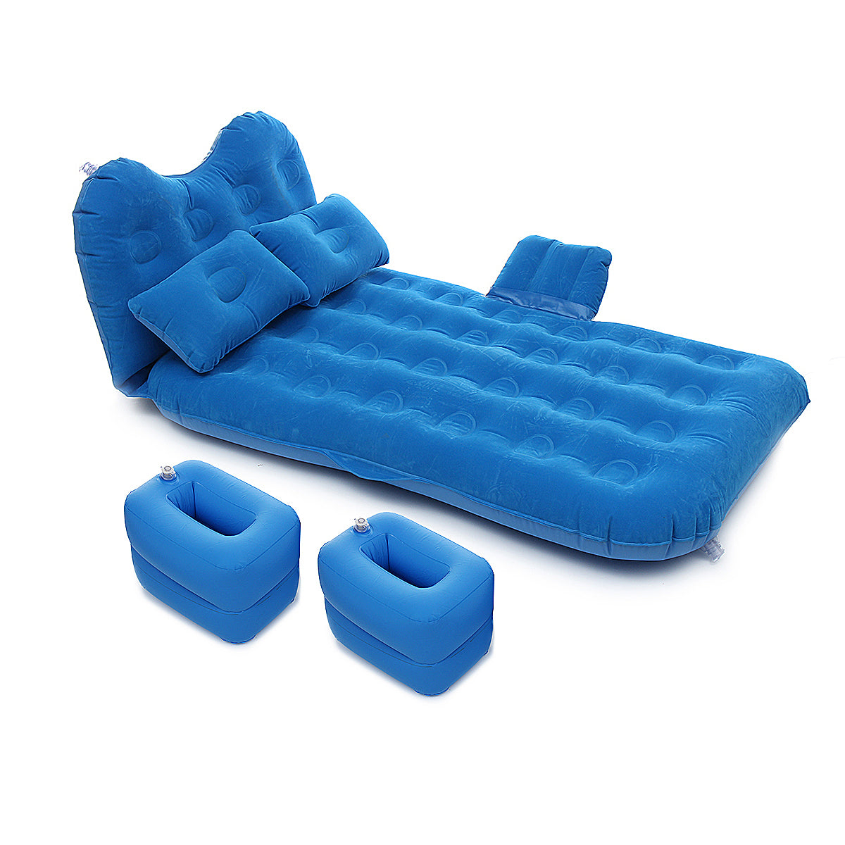 Steel Blue Car Travel Inflatable Air Mattress Back Seat Portable Camping Bed Cushion with Back Support