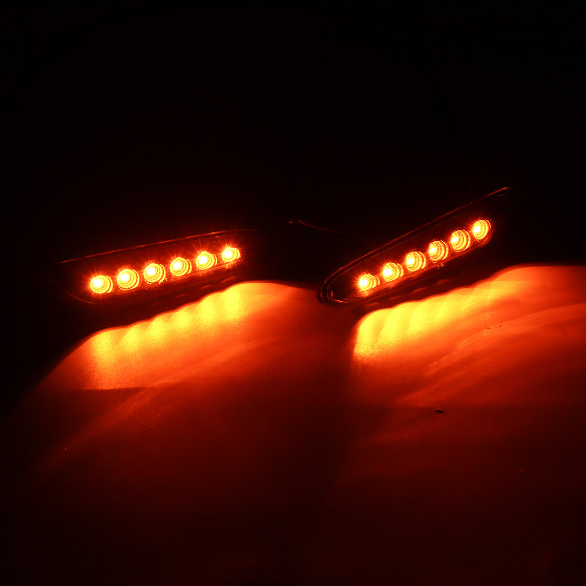 Dark Red LED Side Marker Indicator Lights Repeaters Lamps Yellow Pair for BMW E46 E60 E81 E83 E87 E90 E91