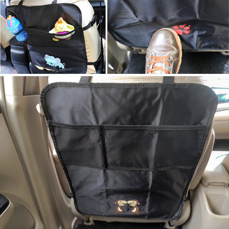 2PCS Oxford Car Interior Baby Anti-kick Pad Cover Protect Mat Seat Back Storage Bag - Auto GoShop