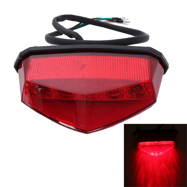 Dark Red Universal LED Motorcycle Dirt Bike Plate Lamp Rear Tail Brake Light