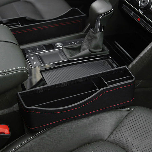 27X16cm PU Leather Car Seat Gap Storage Box Seat Slit Pocket Phone Holder - Auto GoShop