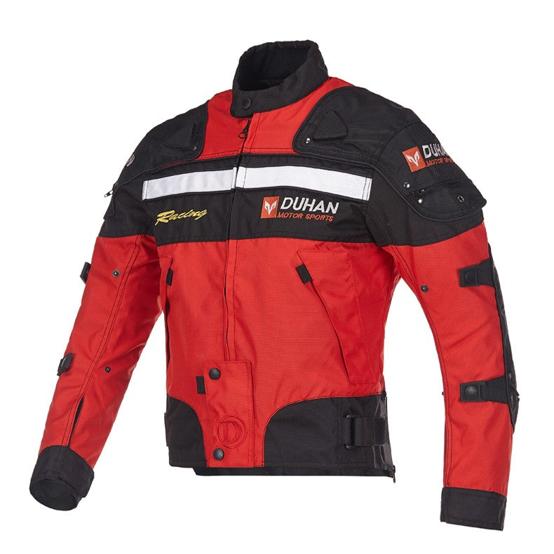 Firebrick DUHAN Motocross Motorcycle Racing Windproof Jacket with Protector Gears D-020 (Black M)