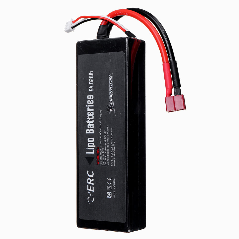 SUNPADOW ERC 7.4V 7300mAh 100C 2S Lipo Battery T Plug for RC Car - Auto GoShop