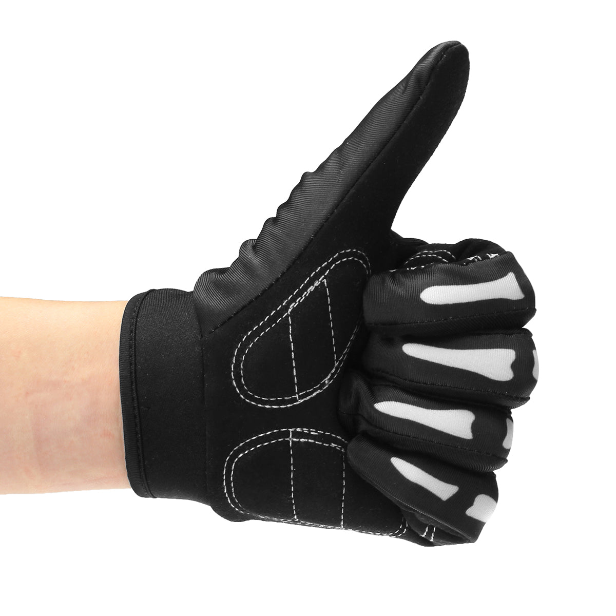 Black Motorcycle Full Finger Gloves Skeleton Bone Skull Outdoor Sports Cycling Bike