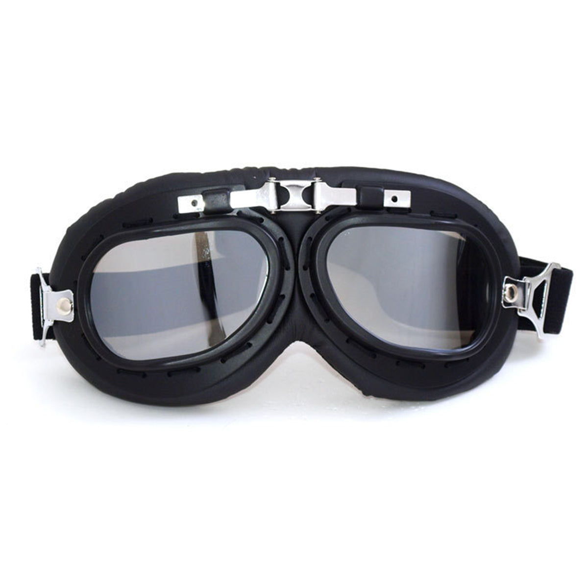 Dark Gray Retro Helmet Goggles Motrocycle Scooter Cycling Riding Eyewear Glasses Adult