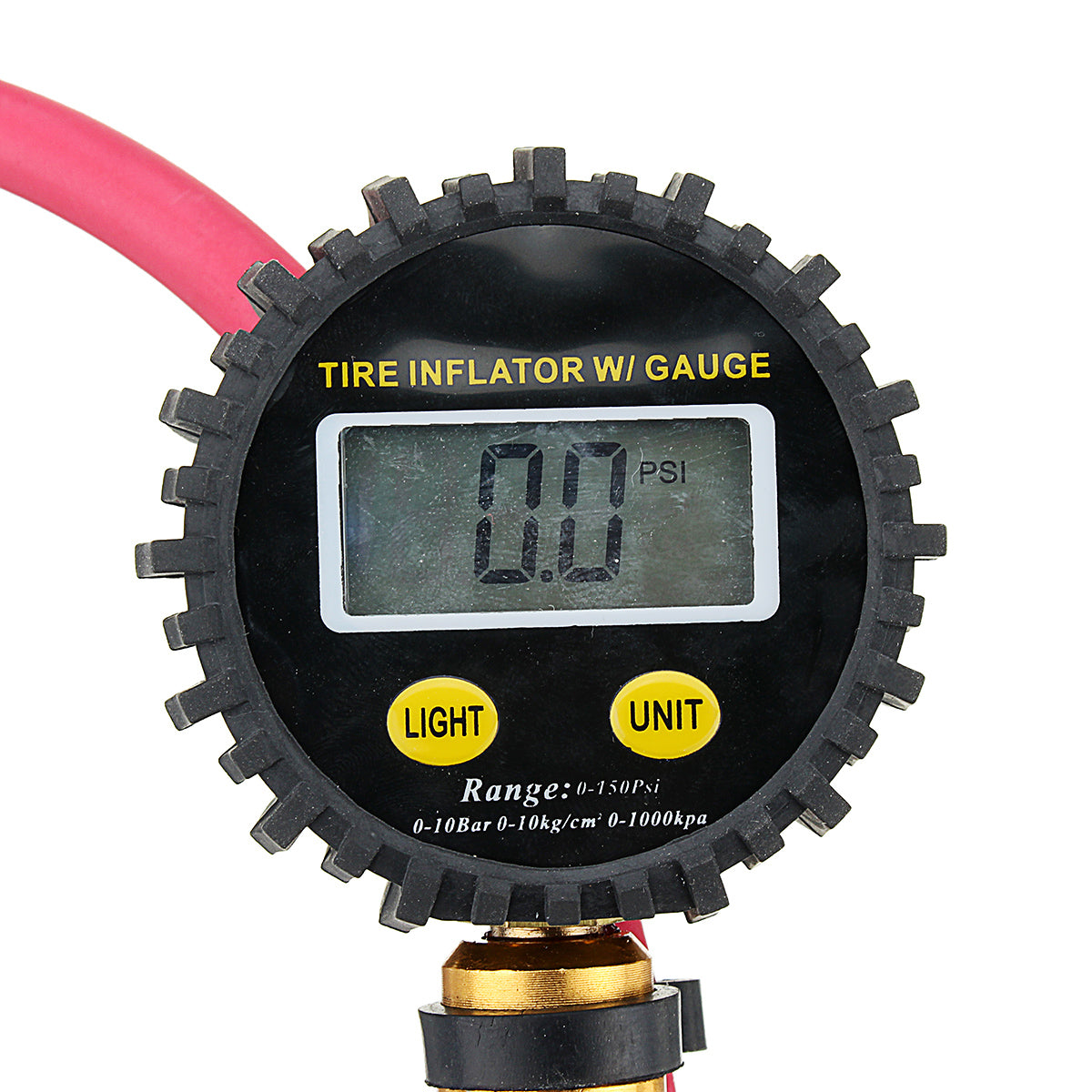 Black 200Psi Digital LCD Air Tire Tyre Inflator High Accurate Pressure Gauge Night Vision With Dual Chuck