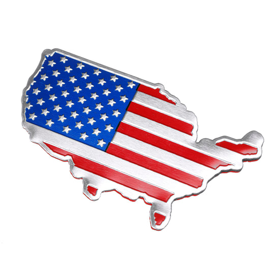 Firebrick 3D Car Auto Stickers Metal USA United States American Map Flag Decal Emblem