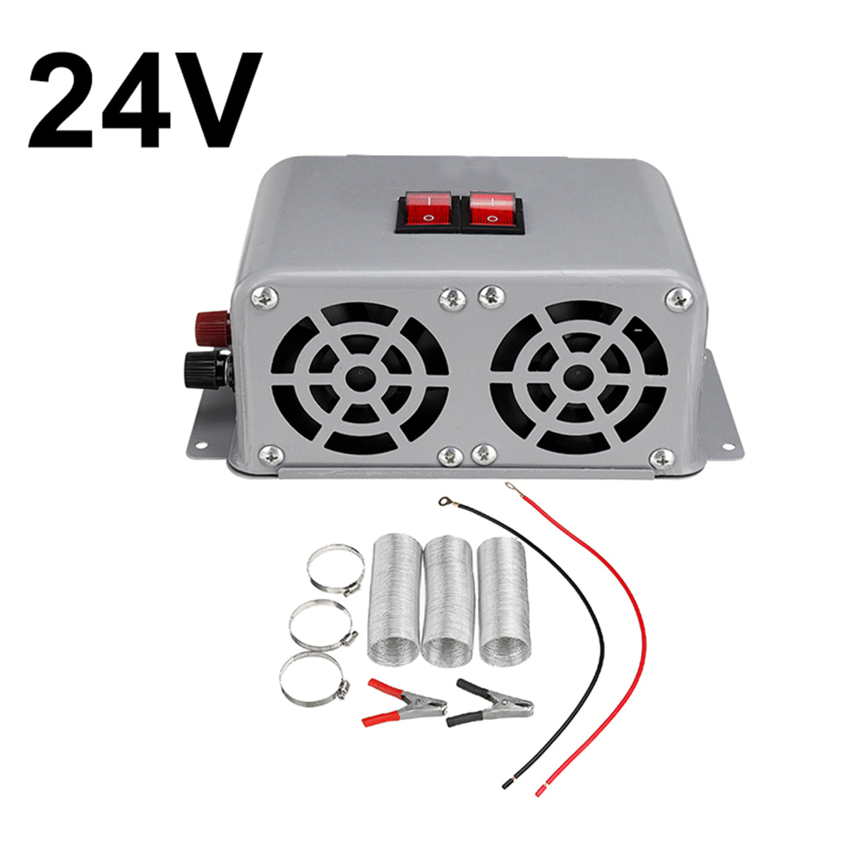 Dark Gray DC 12V 24V 800W Car Fan Heater Rapid Heating Warm Windscreen Defroster Demister