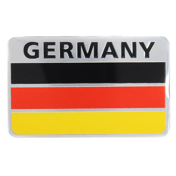 Orange Red Pair 3D Aluminum Germany Flag Badge Emblem Car Stickers Decal Decoration