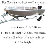 11.5' - 14.8' Heavy Duty Open Boat Cover Trailerable Fishing Runabout Waterproof - Auto GoShop
