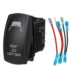 Dark Slate Gray 12V 24V with Cable Rocker Switch ON-OFF Dual Blue LED Light Bar Waterproof Car Boat Bus RV (#1)