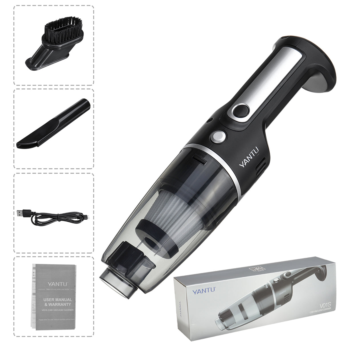 Dark Slate Gray 80W 4000pa Portable Handheld Mini Cordless Car Home Vacuum Cleaner Duster Wet Dry