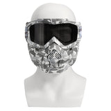 Gray Motorcycle Helmet-in Goggles Clear Dark Grey Lens Detachable Modular Mask