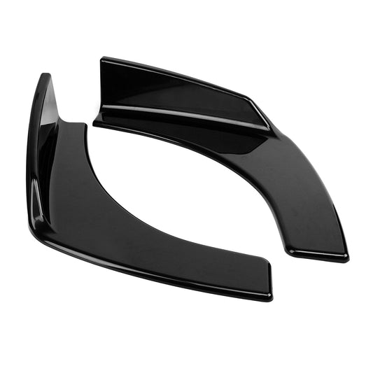 2Pcs Black Car Front Deflector Spoiler Splitter Diffuser Bumper Protector Canard Lip New - Auto GoShop
