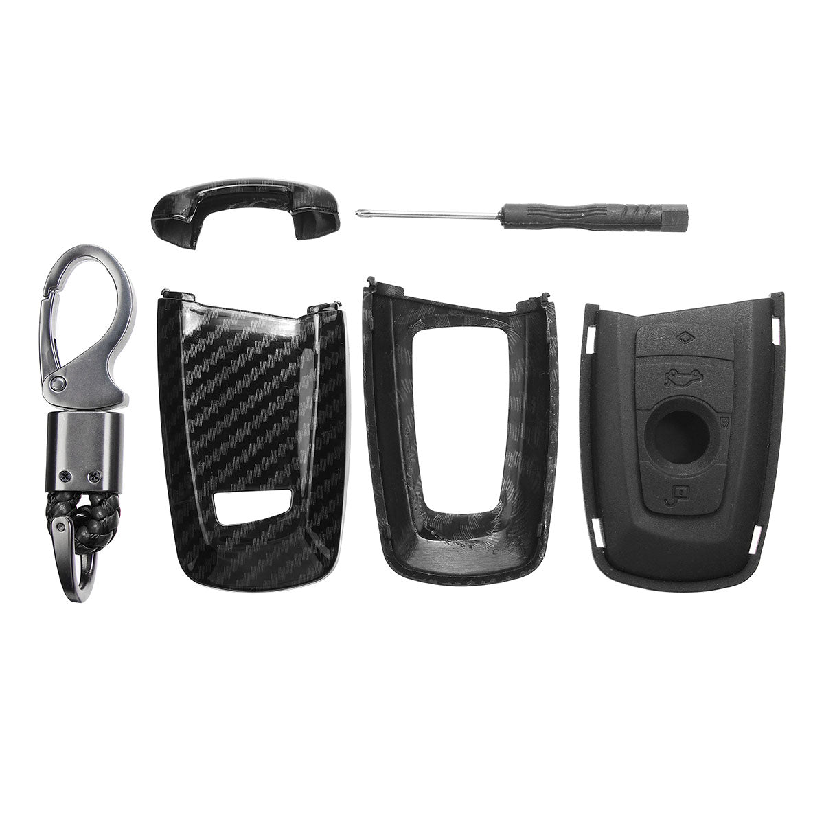 Carbon Fiber Remote Key Fob Case Shell Cover For BMW 1 2 3 4 5 6 7 Series AU - Auto GoShop