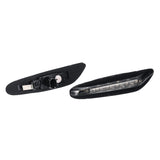 Black LED Side Marker Indicator Lights Repeaters Lamps Yellow Pair for BMW E46 E60 E81 E83 E87 E90 E91