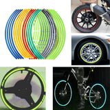 Dark Khaki 16pcs Tyre Reflective Strips Tape Styling Wheel Sticker Rim For 17Inch 18Inch Car Motorcycle Bike Tire
