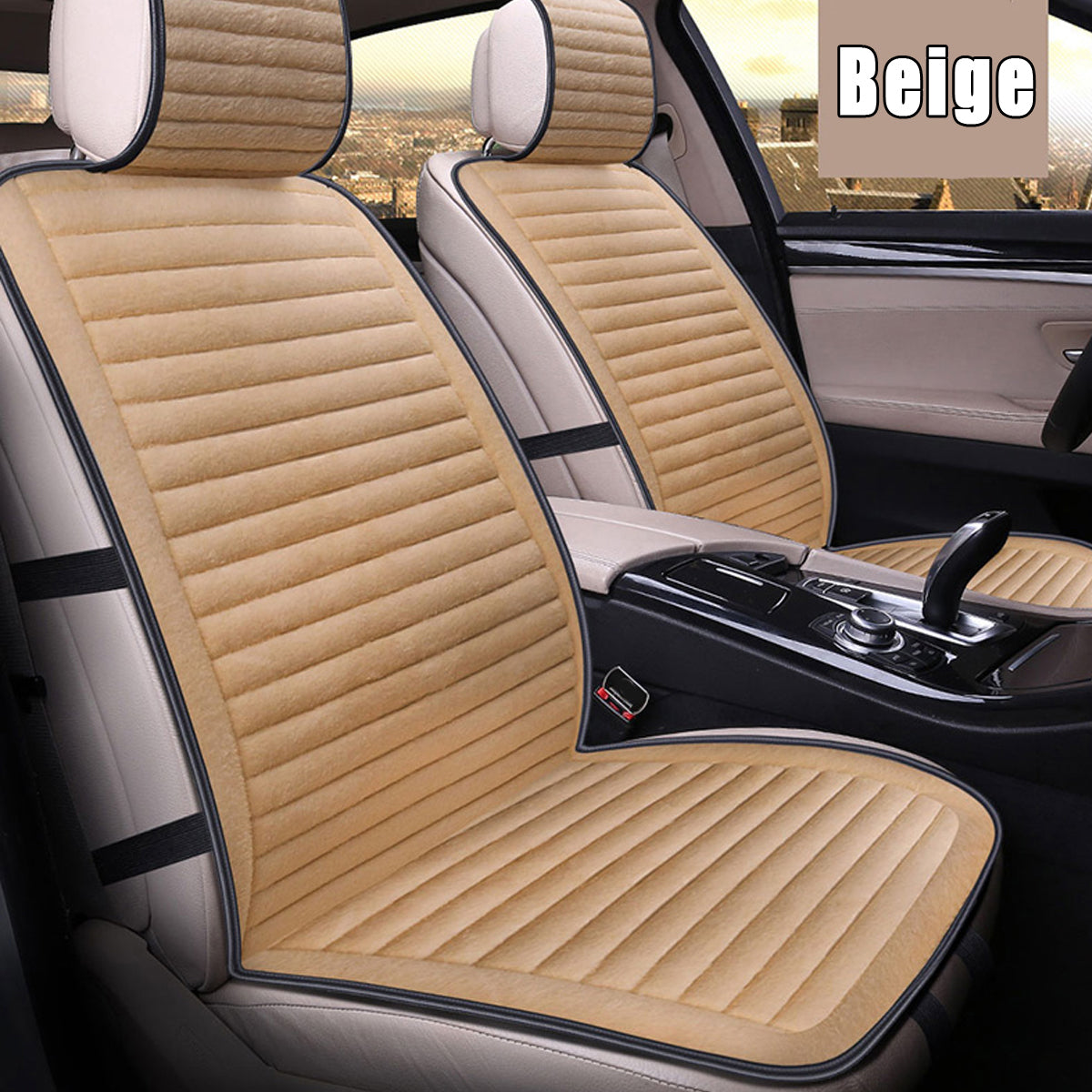 Universal Car SUV Front Seat Cover Plush Cushion Breathable Warm Pad Winter - Auto GoShop
