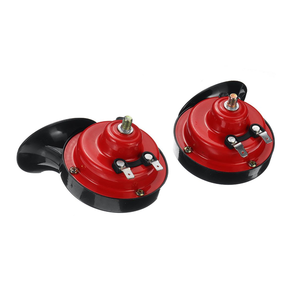 Firebrick 2pcs 12V Loud Air Horn Waterproof High Low Dual Tone For Motorcycle Car Van Boat Siren Twin Lorry Red Black