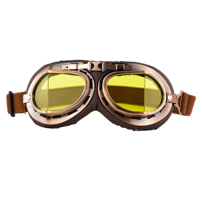 Light Goldenrod Vintage Motorcycle Helmet Eyewear Goggles Riding Glasses ATV Dirt Bike