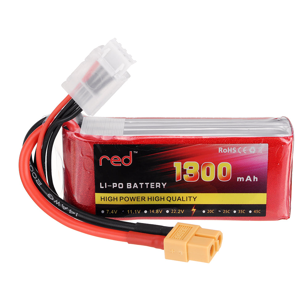 Firebrick Red 11.1V 1100mah/1300mAh 3S 25C XT60 Plug Lipo Battery RC Car Models Spare Parts