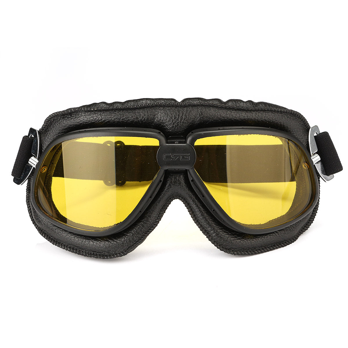 Light Goldenrod Motorcycle Goggles Scooter Helmet Leather Anti UV Fog Protector Glasses